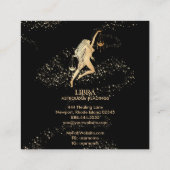 *~* LIBRA Zodiac Astrology Readings Gold & Black Vierkante Visitekaartje (Achterkant)