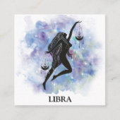 *~* LIBRA Zodiac Astrology Readings Rainbow Cosmic Vierkante Visitekaartje (Voorkant)