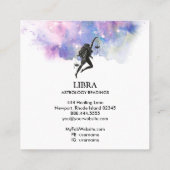 *~* LIBRA Zodiac Astrology Readted Pink Blue Vierkante Visitekaartje (Achterkant)