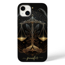 Libra zodiac black and gold Hoesje-Mate iPhone cas