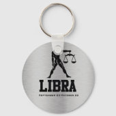 Libra Zodiac Button Sleutelhanger (Voorkant)