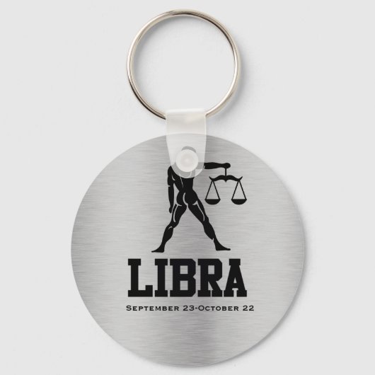 Libra Zodiac Button Sleutelhanger (Voorkant)