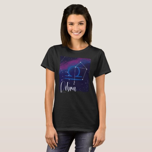 Libra Zodiac Constellation T-shirt (Voorkant volledig)