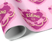 Libra Zodiac Coquette Hart Verjaardagstaart Cadeaupapier (Rol Hoek)