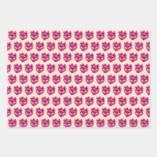 Libra Zodiac Coquette Hart Verjaardagstaart Inpakpapier Vel (Voorkant 3)