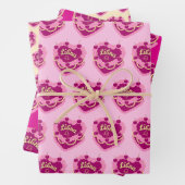 Libra Zodiac Coquette Hart Verjaardagstaart Inpakpapier Vel (In situ)