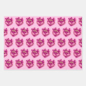 Libra Zodiac Coquette Hart Verjaardagstaart Inpakpapier Vel (Voorkant)