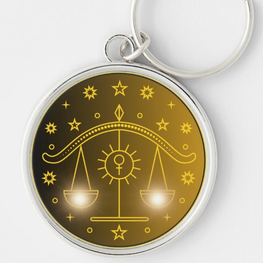 Libra Zodiac Emblem | Minimal Celestial Symbol Sleutelhanger (Voorkant)