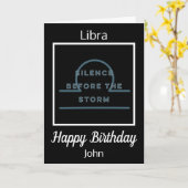 Libra Zodiac Fun Quote in Black and White Birthday Kaart (Gele Bloem)