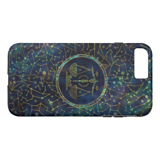 Libra Zodiac Gold Abalone op constellatie Case-Mate iPhone Case (Achterkant (Horizontaal))