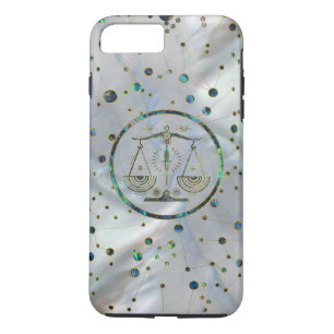 Libra Zodiac Gold Abalone op constellatie iPhone 8/7 Plus Hoesje