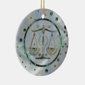 Libra Zodiac Gold Abalone op constellatie Keramisch Ornament (Rechts)