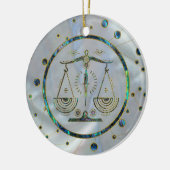 Libra Zodiac Gold Abalone op constellatie Keramisch Ornament (Links)