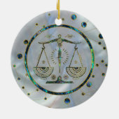 Libra Zodiac Gold Abalone op constellatie Keramisch Ornament (Achterkant)