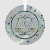 Libra Zodiac Gold Abalone op constellatie Ornament (achterkant)