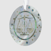 Libra Zodiac Gold Abalone op constellatie Ornament (voorkant)