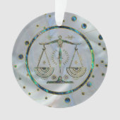 Libra Zodiac Gold Abalone op constellatie Ornament (voorkant)