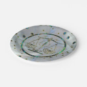 Libra Zodiac Gold Abalone op constellatie Papieren Bordje (Gekanteld)