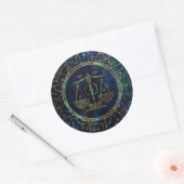 Libra Zodiac Gold Abalone op constellatie Ronde Sticker (Envelop)