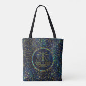 Libra Zodiac Gold Abalone op constellatie Tote Bag (Achterkant)