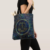 Libra Zodiac Gold Abalone op constellatie Tote Bag (Dichtbij)