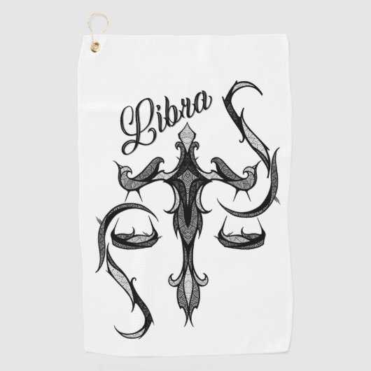 Libra Zodiac Golfhanddoek (Voorkant)