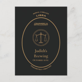Libra Zodiac Goud Apotheek Etiket Persoonlijk Briefkaart