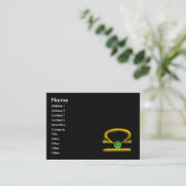 LIBRA ZODIAC JEWEL Green Emerald & Gold Black Visitekaartje (Staand voorkant)