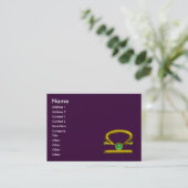LIBRA ZODIAC JEWEL Green Emerald & Gold Paars Visitekaartje (Staand voorkant)