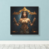 Libra Zodiac Kunst Canvas – Mechanica Astral Afdruk (Insitu (Houten vloer))
