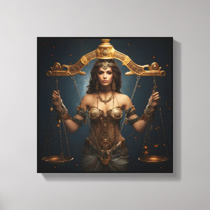 Libra Zodiac Kunst Canvas – Mechanica Astral Afdruk