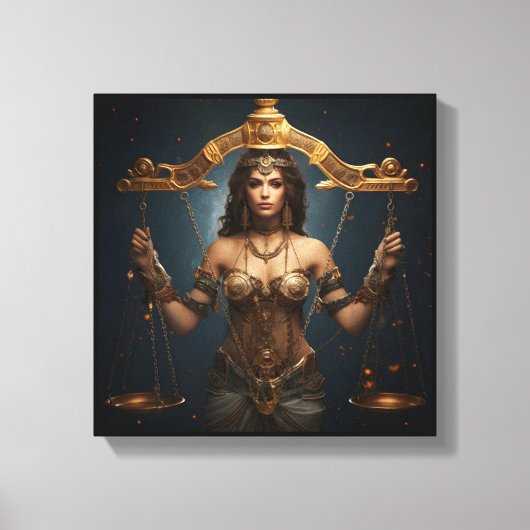 Libra Zodiac Kunst Canvas – Mechanica Astral Afdruk (Voorkant)