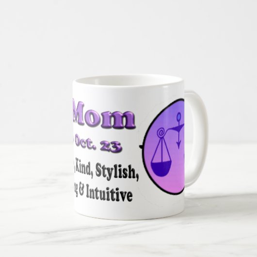 Libra Zodiac Moederdag Coffee Mok (Voorkant rechts)