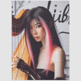 Libra Zodiac Musician Harp Tissuepapier