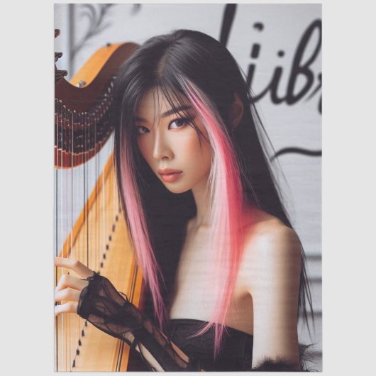 Libra Zodiac Musician Harp Tissuepapier