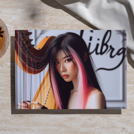 Libra Zodiac Muzikant Harp Decoupage  Tissuepapier