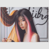 Libra Zodiac Muzikant Harp Decoupage Tissuepapier (Voorkant)
