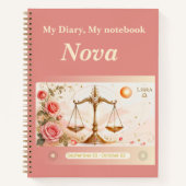 Libra Zodiac Notebook/Diary – Art Nouveau Notitieboek (Voorkant)