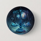 Libra Zodiac Pin Ronde Button 5,7 Cm (Voorkant)