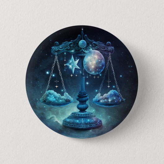 Libra Zodiac Pin Ronde Button 5,7 Cm (Voorkant)