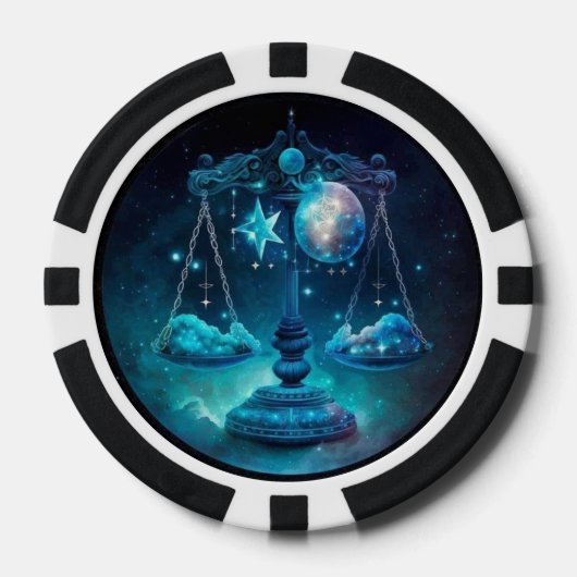 Libra Zodiac Poker Chips – Astrologie Casino Set (Voorkant)