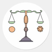 Libra Zodiac Ronde Sticker (Voorkant)