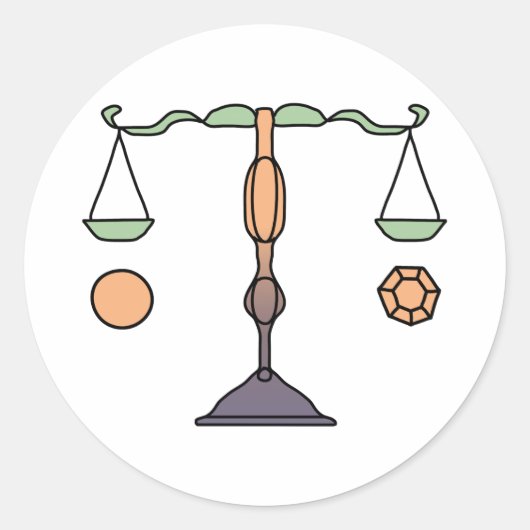 Libra Zodiac Ronde Sticker (Voorkant)