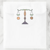 Libra Zodiac Ronde Sticker (Tas)