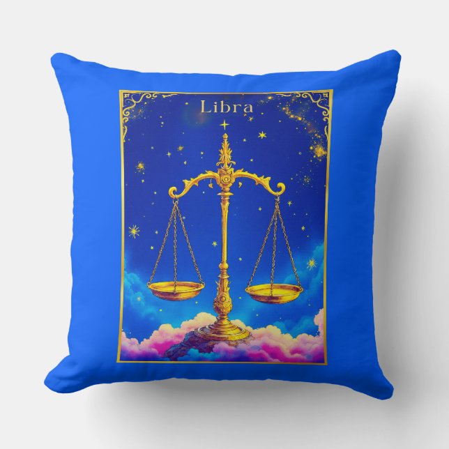 Libra Zodiac Scales in a Star-Filled Sky Kussen (Voorkant)
