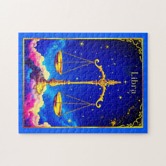 Libra Zodiac Scales in a Star-Filled Sky Legpuzzel (Horizontaal)