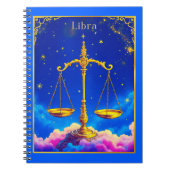 Libra Zodiac Scales in a Star-Filled Sky Notitieboek (Voorkant)