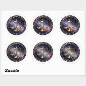 Libra Zodiac Scales Ronde Sticker (Vel)