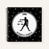 Libra Zodiac Sign, Black & White notebook Notitieboek (Voorkant)