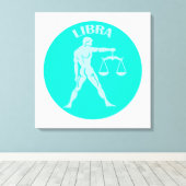 Libra, Zodiac Sign, Horoscope, Astrology Canvas Afdruk (Insitu (Houten vloer))